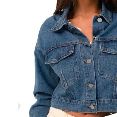 China SKYKINGDOM women gz denim oversized longchan viable jacket women single breasted blue jean jacket for ladies for sale