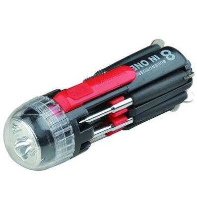 China QC-14 screwdriver 8 in 1 high quality promotional screwdriver with torch for sale