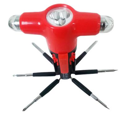 China ABS PP 45# STEEL A3 QC-177 STEEL 8 IN ONE High Quality Multi Function Car Life Hammer With Screwdriver for sale