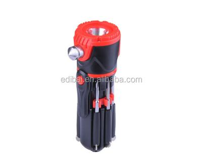 China ABS PP 45# STEEL A3 QC-208 12 STEEL IN ONE High Quality Multi Function Car Life Hammer With Screwdriver for sale