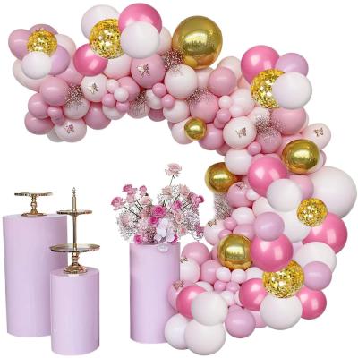 China White Balloons Garland Kit Party Decoration 120Pcs Rose Gold Pink And Gold Confetti Party Balloons For Birthday Wedding Party Decoration for sale