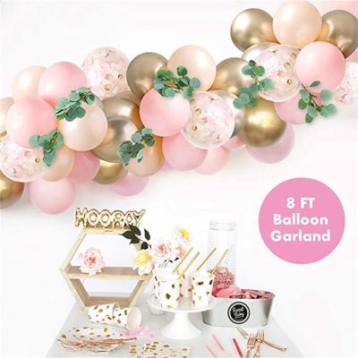 China Sweet Arch Garland Kit Eucalyptus Boho Greenery Vine Baby Shower Decorations Pale Pink Balloon for Baby Shower Decorations for sale