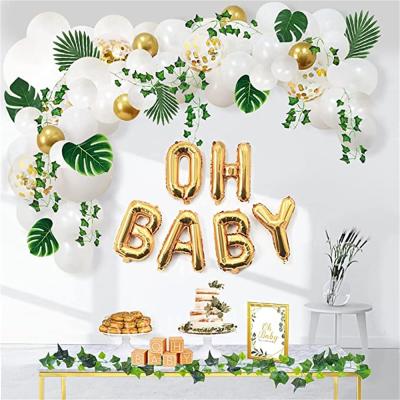 China Festival Decoration Baby Balloon Garland Arch Faux Greenery Ivy Leaf Vines for Boy and Girl Baby Shower Decorations for sale