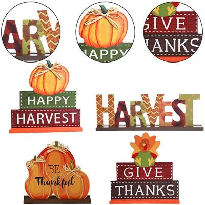 China Decorative Advertisement Themed Festival Decoration Thanksgiving Table Centerpiece Signs For Home Office Thanksgiving Decorations for sale