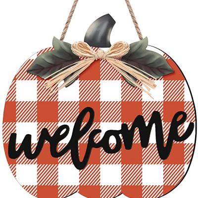 China Wholesale Custom Europe Door Welcome Sign Halloween Hanging Sign for Autumn Harvest Thanksgiving for sale