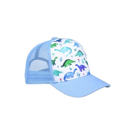 China JOINT High Quality Cute Kids 5 Panel Hat Print Trucker Hats Kids Mesh With Private Label for sale