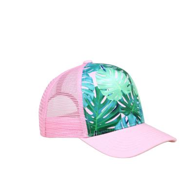 China JOINT Logo Custom Kids 5 Panel Hat Kids Printed Sublimated Trucker Hats Mesh for sale