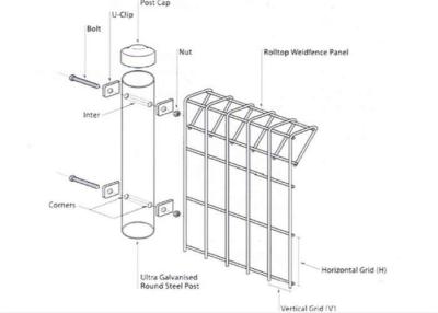 Chine Le bureau à cylindre de BRC et le fil soudé Mesh Fence d'extrémité inférieure 50x150mm ont galvanisé à vendre