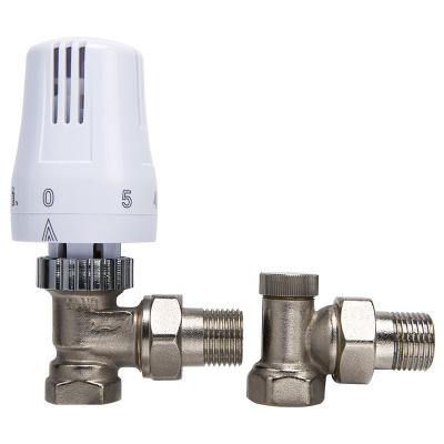 China AVONFLOW General White Thermostatic Brass Radiator Thermostatic Angle Valve for sale