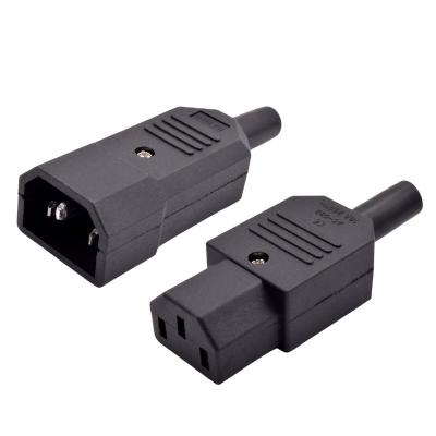 China Industrial 3pin 10A 250VAC AC IEC 320 C13 C14 Male Female Panel Mount AC Inlet Power Cord Adapter Plug and Socket Wiring Connector for sale