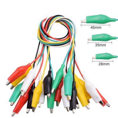 China PVC 10pcs/set 50cm Jumper Wires Dual Ended Alligator Clips to Alligator Clips Test Line Wire Jump Lead Electrical Crocodile Clamp for sale