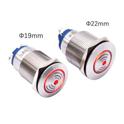 China Stainless Steel 19mm 22mm Panel Mount Mini Electric Stainless Steel Metal Waterproof LED Buzzer Alarm Warn Flashing Indicator Light 12V 24V 220V for sale