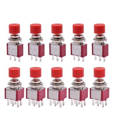 China Momentary PS-102/202 6mm Industrial Mini 1NO 1NC 2NO 2NC SPDT DPDT 3pin 6pin Momentary Push Button Toggle Switch 2A 250VAC 5A 120VAC for sale