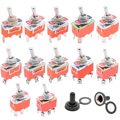 China Latching/Momentary 15A 250V E-TEN 1021 1121 ON-OFF-ON Single Double Pole Momentary Toggle Switch On Off 2pin 3pin 6 Pin SPDT DPST Waterproof Cover for sale