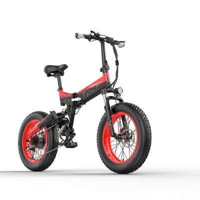 China X3000plus luxury 20 inch folding electric snow bike, fat tire bicycle, 500W/1000W front and rear double suspension for sale