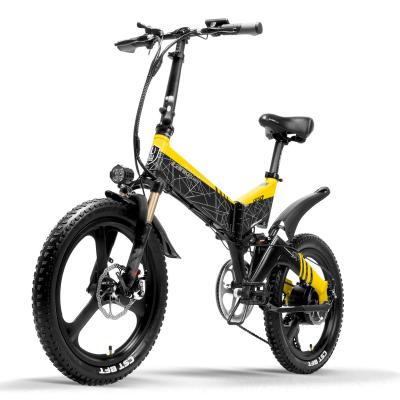 China Luxury G650 20 Inch Folding Electric Bike 400W Motor 10.4Ah/14.5Ah Li-ion Battery 5 Level Pedal Assist Full Suspension Mountain Bike for sale