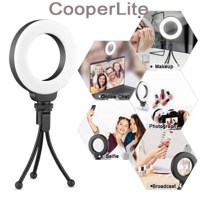 China Color Adjustable Tempurate USB Powered 4inch Ring Light For Laptop, Makeup, Live Stream for sale