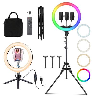 China ABS+PC RGB 18 Inch 46cm Beauty Led Ring Light 3200~5500K Dimmable For Live Youtube Stream Salon Makeup for sale