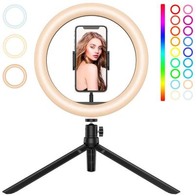 China Color Adjustable Tempurate USB Powered 26cm Beauty Led Ring Light 3200~5500K Dimmable For Living Salon Makeup for sale