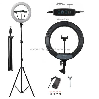 China ABS+PS 30W 14inch ring light photography studio led ring light for broadcast video studio make up selfie stand tripod for sale