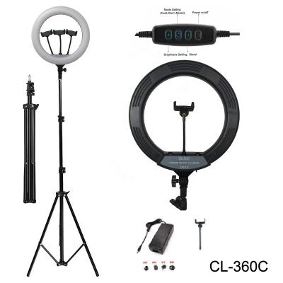 China ABS+PS Phone Light 36cm Selfie Ring Light Dimmable LED Ring Lamp Studio Photo Camera for Live Makeup for sale