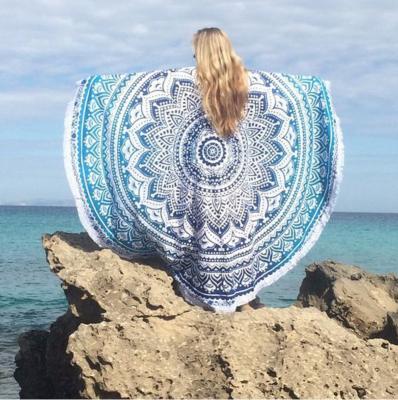 China Itsa Turkish Microfiber Compressed Beach Towel With Tassels Beach Towel Beach Towels Custom Printing Round Bright Color for sale