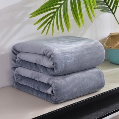 China Skin-friendly Coral Fleece Bedclothes Bedspread Sofa Flannel Blanket Solid Color Throw Blanket Soft Bedding Air Conditioner Blanket for sale