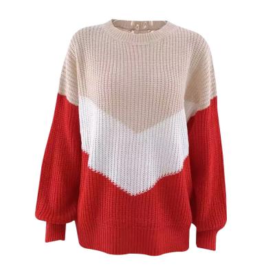 China Anti-wrinkle Fashion loose sewing women's pullover sweater Women's knit sweater for sale