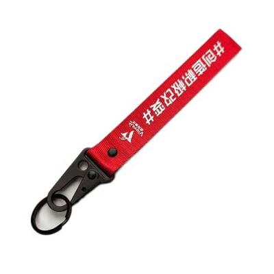 China Custom Swipe Car Key Maker Screen Printing Indonesian Dragon Strap Rubber Lanyard With Eagle Beak Buckle for sale