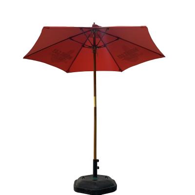 China Push Umbrella Beach Advertising Commercial Beer Garden Umbrella Wood for sale