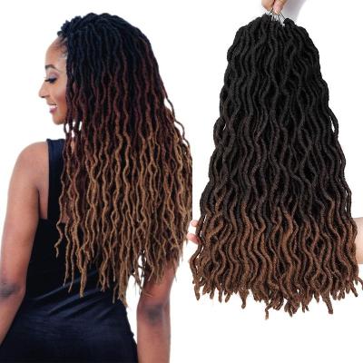 China Free Shipping Fiber Gypsy Locs Hair Crochet Goddess Faux Locs Curly Wavy Locs Twist Hair Extensions Dreadlocks Braiding Hair For Braiding for sale