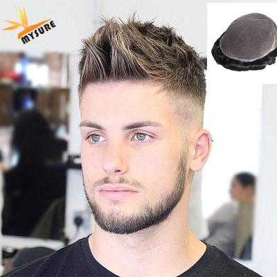 China 100% Virgin Human Hair Cuticle Aligned Brazilian Hair Human Hair Toupee Wig Mens Hair Replacement for sale