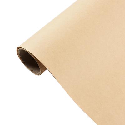 China Brown Kraft Paper Greaseproof Roll For Wedding Birthday Party Gift Wrapping Parcel Packing 80gsm Kraft Paper for sale