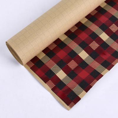 China Custom Red And Black Korean Recycled Hot Stamping Striped Paper Square Anticurl Gift Wrapping Paper for sale