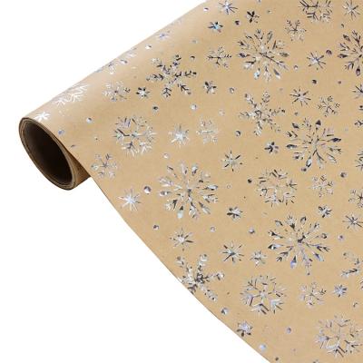 China Factory Direct Sales Decorative Snowflake 80gsm Gift Wrapping Paper Wrapping Greaseproof Roll Paper For Christmas Wrapping Wood Pulp for sale