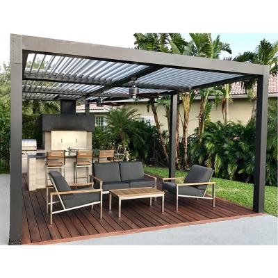 China Outdoor Roof Luxury Retractable Shade Canopy Garden Gazebo Pergola Easily Assembled Waterproof Bioclimatic Aluminum for sale