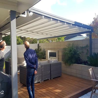 China Easily Assembled Powder Coated Aluminum Retractable Pergola Price Motorized Balcony Awning for sale