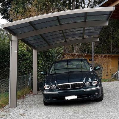 China Modern Waterproof Polycarbonate Aluminum Metal Car Parking Aluminum Shade Roof Shelters Canopy Factory for sale