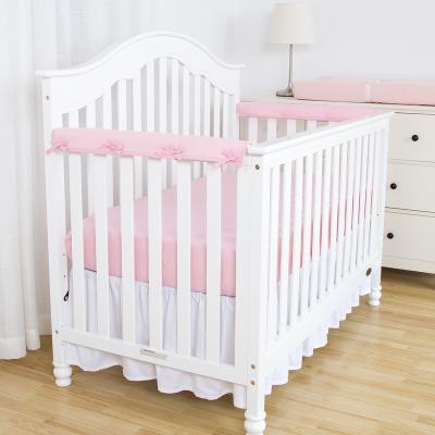 China 2PK Portable Crib Rail Cover Protector Polyester Safely Padded Reversible Baby Short Rail Teether Crib Rail Cover for sale