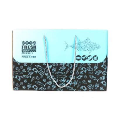 China Eco Logo Foldable Fresh Seafood Recyclable Gold Stamping Factory Price Box Custom High Quality Gift Paper Packaging Corrugated Box for sale