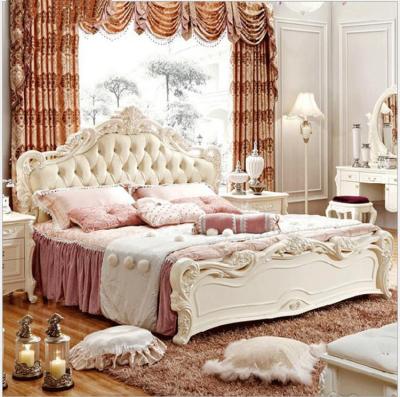 China European Modern Solid Wood Bed Fashion Carved French Bed 1.8m USA French Bedroom Furniture OSC6592 for sale