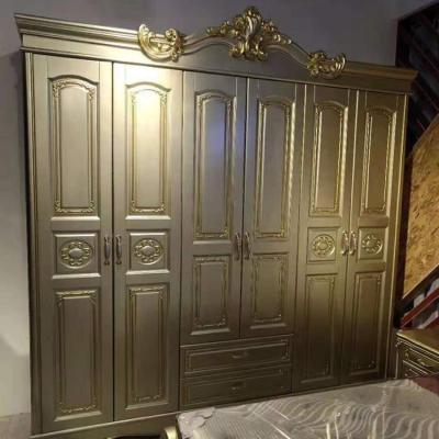 China Six Doors Wardrobe Antique European Whole Wardrobe Bedroom Furniture Elegant French Wardrobe HC001 for sale