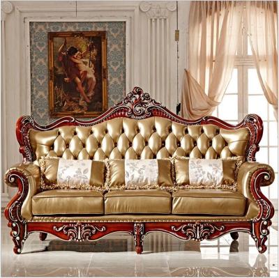 Chine high quality European antique furniture living room sofa sectional genuine leather sofa set pfy10002 à vendre