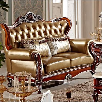 Chine high quality European antique furniture living room sofa sectional genuine leather sofa set pfy10009 à vendre