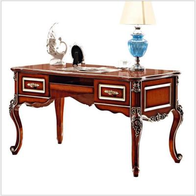 China French Baroque Style Office Classic Solid Wood Luxury Executive European Wood Carving Writing Table Home Office Retro Furniture 900 for sale