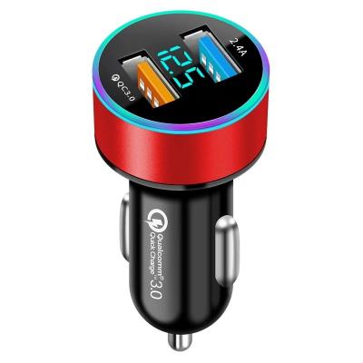 China Universal 2 Ports 24V 31A Qc30 Fast Charging Battery 12V Mini Dual Port 2.4A 15W Led 3.1 33W Car Charger for sale