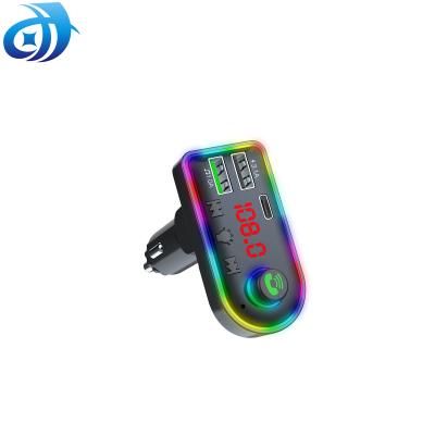 China Cell Phone Mp3 Player Cars Type C Hands Free Usb Fm Aux Car Kit Wireless Charger With Blue Tooth Radio Transmitter for sale