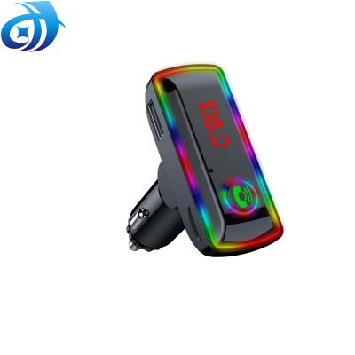 China Universal Mobile Phone Usb 12V Twin Led Fm Handsfree Blue Tooth Lights Charger Car MP3 Player for sale