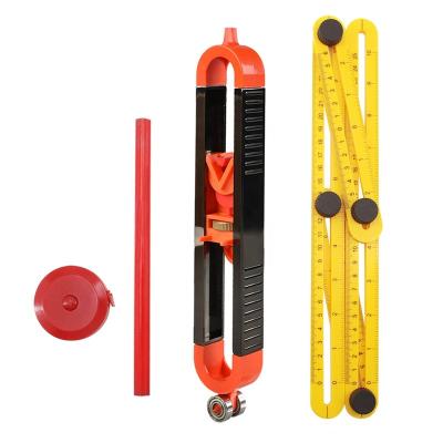 China Scribe Center Woodworking Tool Set Line Marking Gauge Tool With Plastic Angle Ruler Scribe Tool for sale