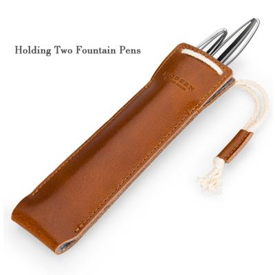 China Schools & Offices OEM ODM Gift Leather Pen Sleeve Quality Leather Pen Pouch For Studens Traveler for sale